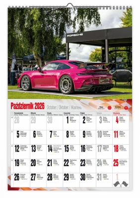 Kalendarz 2026 ścienny dwustronny A3 - Super cars