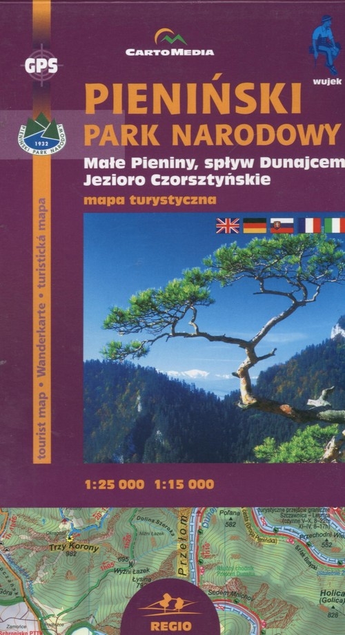 Pieniński Park Narodowy Małe Pieniny Jezioro Czorsztyńskie Mapa turystyczna 1:25 000 1:15 000
