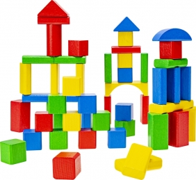 Heros, Drewniane kolorowe klocki 50 el. w pudełku