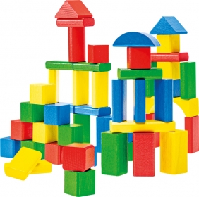 Heros, Drewniane kolorowe klocki 50 el. w pudełku