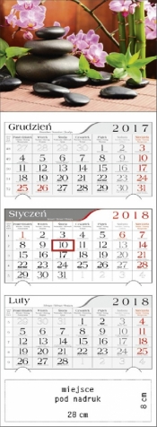 Kalendarz trójdzielny Zen 2018 - GM-917-T11-BIAŁY