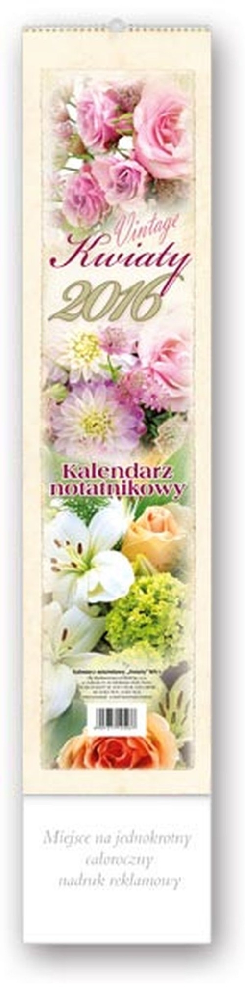 Kalendarz notatnikowy 2016 WN 3 Kwiaty paskowy