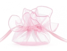 Woreczki z organzy różowy 25cm 10szt
