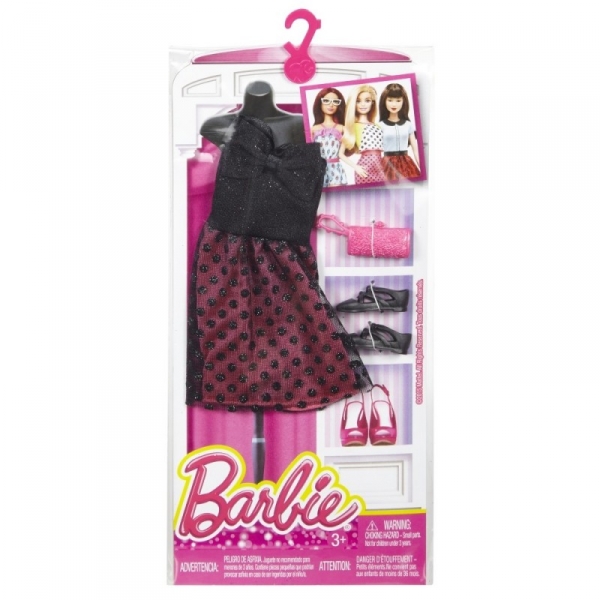 BARBIE Sukienka z dodatkami, w czarne grochy