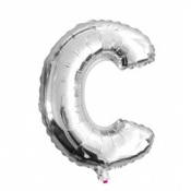 Balon Litera "C" 40cm srebrny