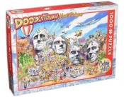 Puzzle 1000 Doodle Town - USA, Góra Rushmore