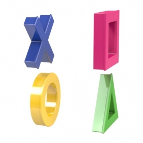 Magnesy Mega Magnet Mini - krzyż, koło, trójkąt, kwadrat 45x45mm Dahle (95554-14824 DA)