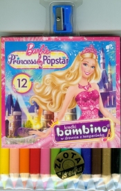 Kredki Bambino drewniane 12 kolorów z temperówką Barbie Księżniczka i piosenkarka