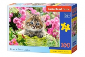 Puzzle Kitten In Flower Garden 100 (B-111039)