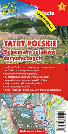 Tatry Polskie. Schematy szlaków turystycznych – laminowane