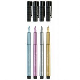 Zestaw Faber-Castell Pitt Artist Pens Hand lettering, 4 szt. - metaliczne (167304)