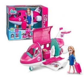 Lalka z samolotem i akcesoriami