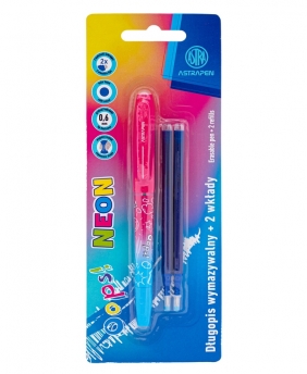 Długopis wymazywalny 0,6 mm ASTRAPEN Oops! Neon - 1 + 2 wkłady niebieskie