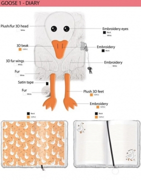 Pamiętnik z kłódką A5/96k - Goose Pipa