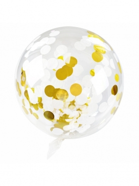 Balon transparentny z konfetti złoty - Celebrate!