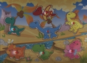 Układanka drewniana Dinozaury - <br />