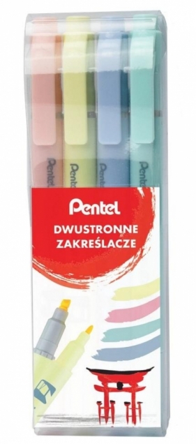 Zakreślacz dwustronny pastel 4 kolory PENTEL