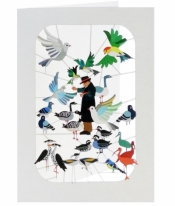 Karnet PM404 wycinany + koperta Dokarmianie ptaków