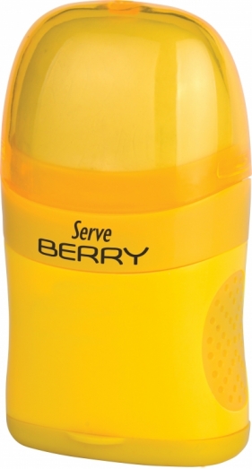 Temperówka 2 otwory z gumką Berry żółta - Serve