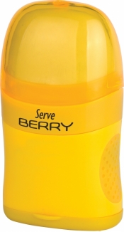Temperówka 2 otwory z gumką Berry żółta