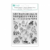 Zestaw stempli akrylowych baby & alphabet 56 sztuk