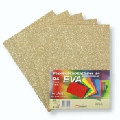 Pianka brokatowa A4 Eva jasne złoto biodegradowalna 5szt