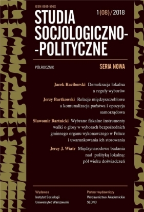 Studia Socjologiczno-Polityczne... nr 1(08)/2018 - Opracowanie zbiorowe
