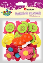 Naklejki filcowe samoprzylepne mix 24 sztuki