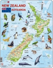 Nowa Zelandia mapa ze zwierzętami - <br />