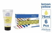 Farba akrylowa - cytrynowy żółty 75ml (6szt)