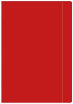 Teczka z gumką Interdruk A4+ jednokolorowa czerwona
