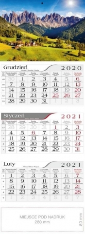 Kalendarz 2021 Trójdzielny Dolomity CRUX