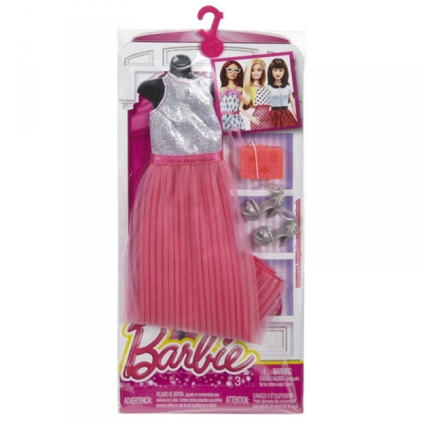 BARBIE Sukienka z dodatkami, srebrno-różowa