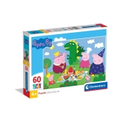 Clementoni, Puzzle Maxi 60: Super Kolor - Świnka Peppa (26204)