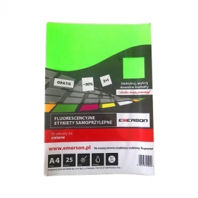 Etykieta samoprzylepna Emerson etykiety A4 - zielony (ETOKZIE001x025x010)