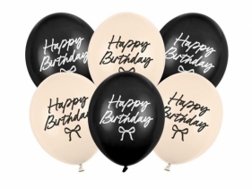 Balony Strong Happy Birthday Kokardki 30cm 6szt