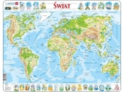 Puzzle Świat mapa fizyczna 80 - <br />