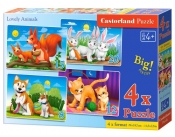 Puzzle 4x1 Lovely Animals