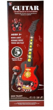 Instrument muzyczny gitara z mikrofonem ze światłem i dźwiękiem