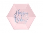 Talerzyki Happy B'day! jasny pudrowy róż 20cm 6szt