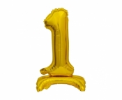 Balon foliowy Godan cyfra 1 stojąca 38cm, złota (BC-AZT1)