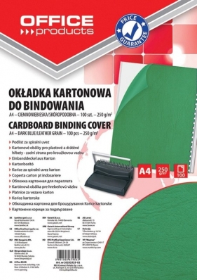 Okładka do bindowania Office Products A4 kartonowa 100 sztuk zielona/skóropodobna (Nr 20232525-02)