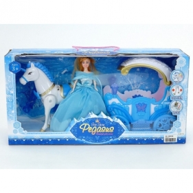 Kareta Adar z koniem i lalką 29 cm, koń chodzący, na baterie, światło, dźwięk (525047)