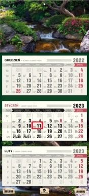 Kalendarz ścienny Trójdzielny Zen