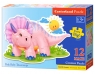 Puzzle maxi konturowe: Pink Baby Triceratops 12 elementów (120048)