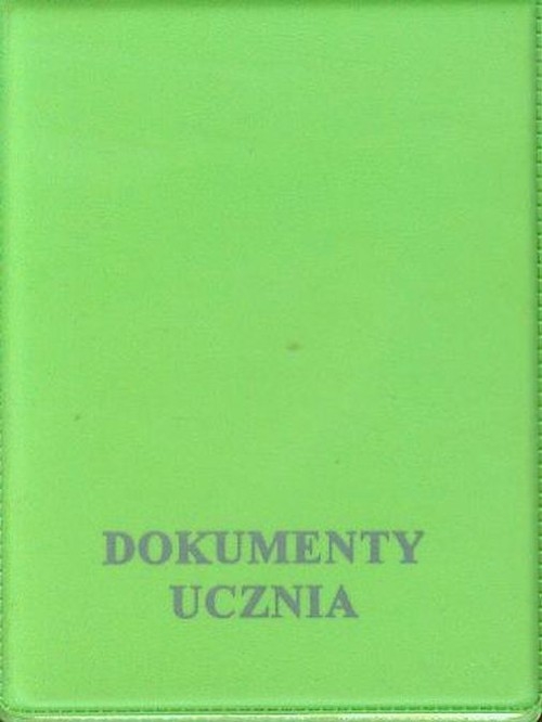 Okładka na dokumenty ucznia pionowa zielona