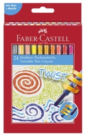 Kredki woskowe wykręcane Faber-Castell, 24 kolory (120004 FC)
