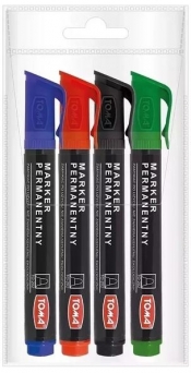 Marker permanentny 4 kolory TOMA