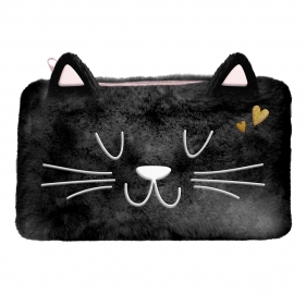 Piórnik saszetka pluszowa - Black Cat