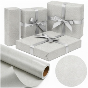 Papier ozdobny Srebrny Liść X-Strong 57cmx25m